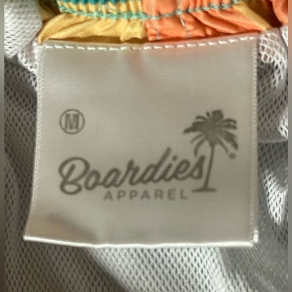 Mens Boardies Apparel Swim trunks neon with palm trees Size Medium # 2139 - Picture 4 of 9
